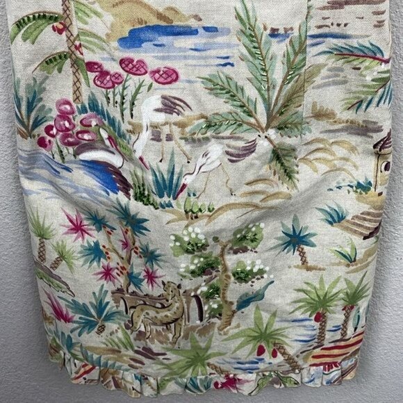 Vintage Maggie London Sweetheart Empire Waist Tropical Jungle Vacation Dress 12 - Picture 12 of 12